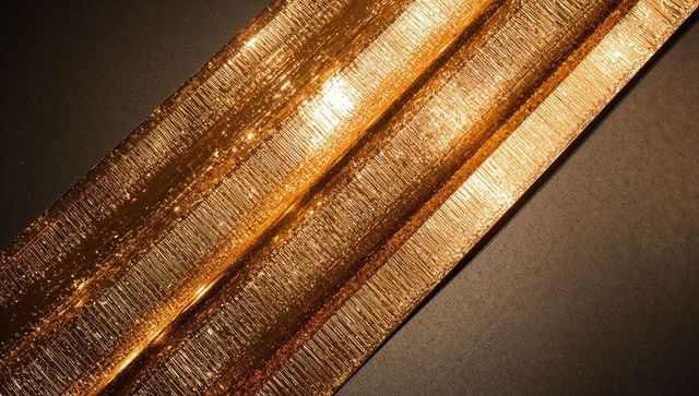 Luxurious gold strips with textured gleam against charcoal background