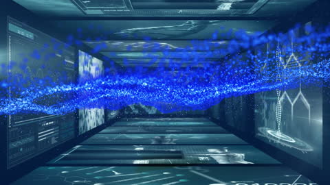 Futuristic Data Flow in Digital Interface