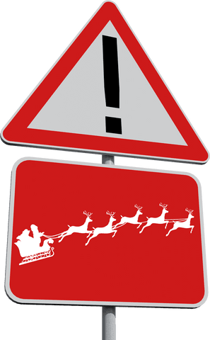 christmas warning sign with santa sleigh on transparent background - Download Free Stock Videos Pikwizard.com