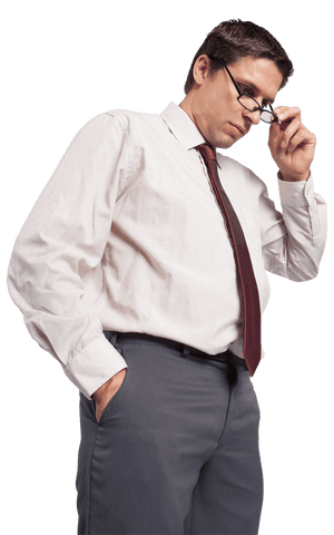 transparent serious businessman adjusting glasses - Download Free Stock Videos Pikwizard.com