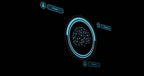 Digital Brain with AI Data Processing in Black Space - Download Free Stock Images Pikwizard.com