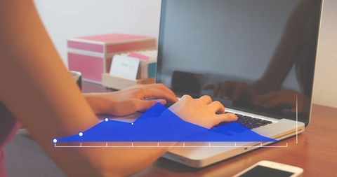 Businesswoman Typing with Data Visualization Overlay - Download Free Stock Images Pikwizard.com