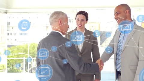 Business Networking Concept with Professionals Shaking Hands