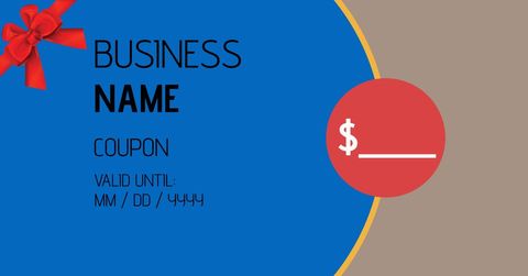 Colorful Coupon Template with Gift Ribbon Symbolizes Savings - Download Free Stock Templates Pikwizard.com