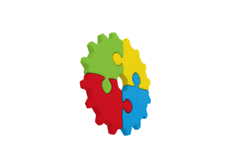 colorful puzzle cog wheel on transparent background - Download Free Stock Videos Pikwizard.com