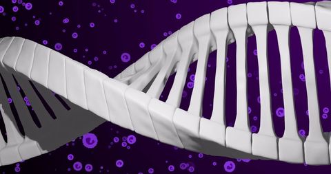 3D DNA Strand on Sci-Fi Purple Background - Download Free Stock Images Pikwizard.com