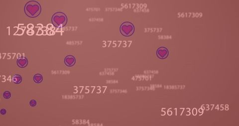 Floating Heart Icons with Changing Numbers on Pink Background - Download Free Stock Images Pikwizard.com
