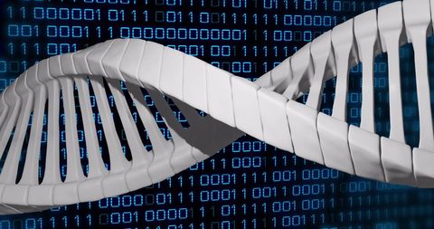 3D DNA Strand Concept with Binary Code Background - Download Free Stock Images Pikwizard.com