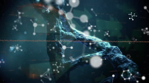 DNA Strand and Molecular Structures Animation with Data Processing