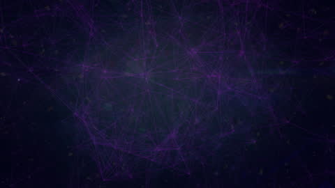 Purple Network Abstract with Interconnected Lines on Dark Background