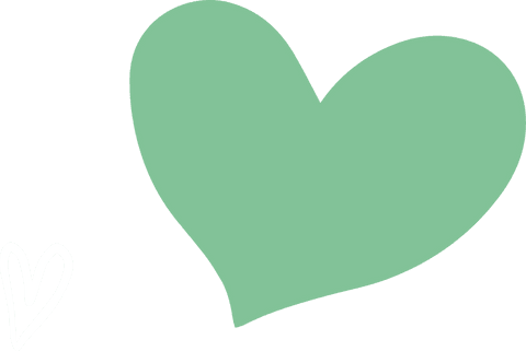 Mint-green hearts with transparent background illustration