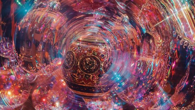 Kinetic Neon Sphere in Vivid Digital Space