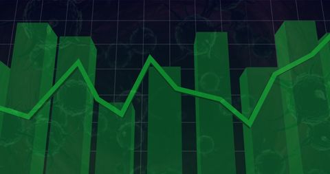 Data Analysis with Green Graph and Virus Cells Background - Download Free Stock Images Pikwizard.com