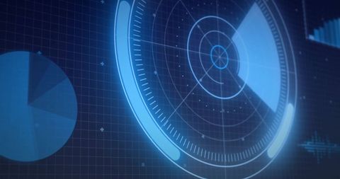 Futuristic Digital Radar Interface with Data Visualizations - Download Free Stock Images Pikwizard.com
