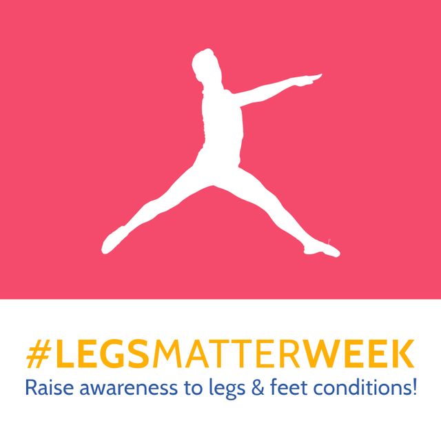 Composition of legs matter week text with ballet dancer silhouette on pink background. Legs matter week and celebration concept digitally generated image.