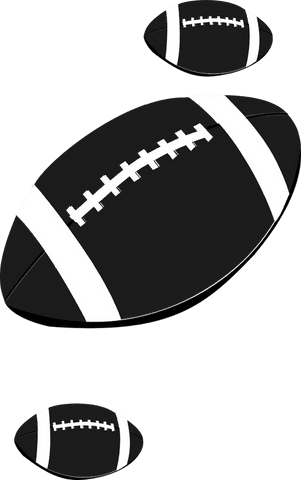Floating american footballs vector with transparent background
