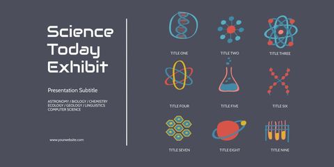 Vibrant Science Exhibit Template with Colorful Icons - Download Free Stock Templates Pikwizard.com