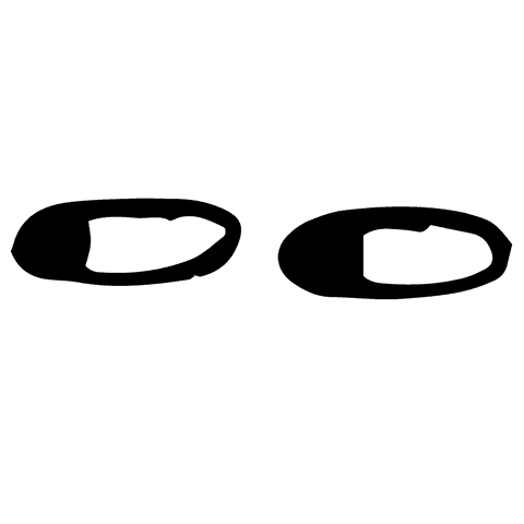 Transparent vector illustration of black eyes with rightward gaze