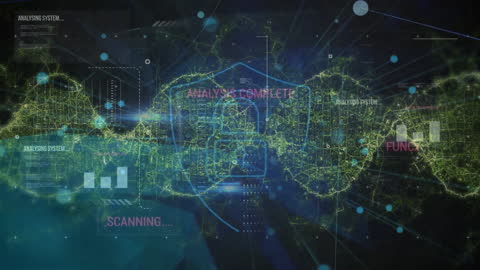 Futuristic Cybersecurity Interface with DNA Data Processing