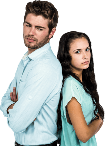 Displeased Couple Standing Back to Back with Transparent Background - Download Free Stock Videos Pikwizard.com