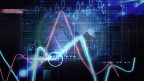 Global Business Data and Digital Interface Animation