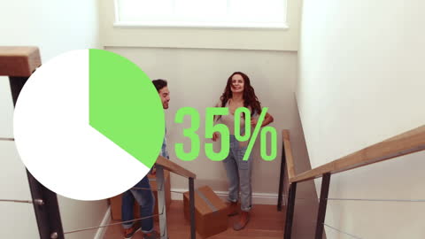 Couple Moving Into New Home with Digital Graphics