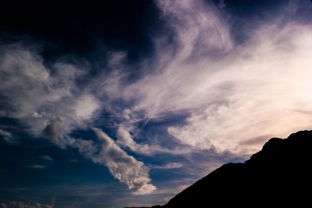 Dramatic Cloudscape Over Mountain Silhouette - Download Free Stock Photos Pikwizard.com