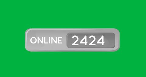 Online user counter display on green background