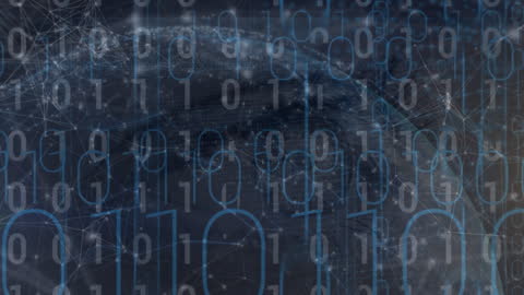 Binary Code Overlay on Digital Earth