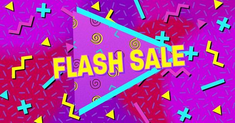 Vibrant flash sale advertisement with retro design elements