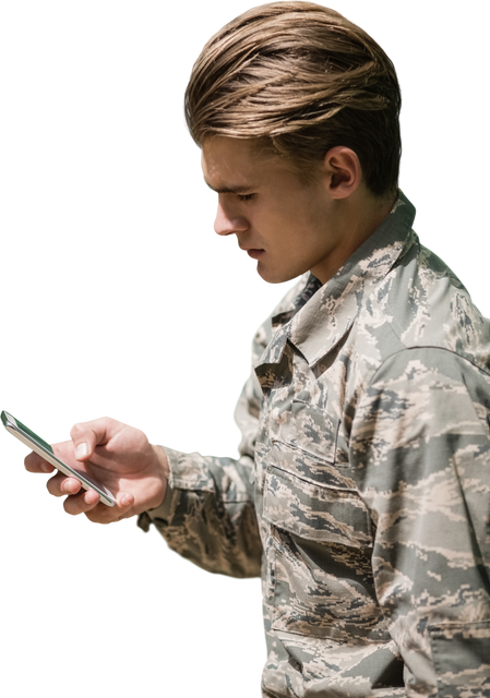 Military Personnel Checking Phone Transparent Background - Download Free Stock Videos Pikwizard.com