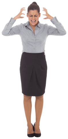 Transparent Angry Biracial Businesswoman Expressing Frustration