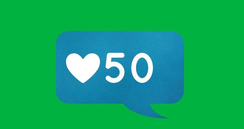 Digital Speech Bubble with Heart Icon and Likes Count - Download Free Stock Images Pikwizard.com