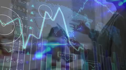 Futuristic Financial Analytics Presentation with Graph Overlay