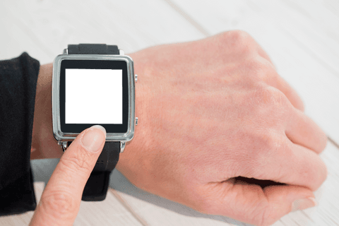 businesswoman interacting with transparent smart watch on wrist - Download Free Stock Videos Pikwizard.com