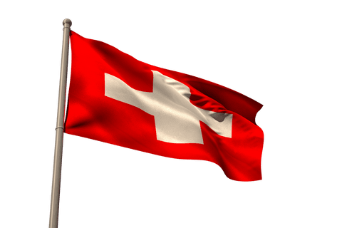 Switzerland flag waving on transparent background detailed illustration