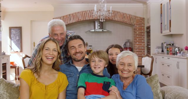 Smiling Family Gathering in Bright Kitchen - Download Free Stock Images Pikwizard.com