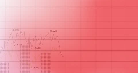Dynamic Statistical Chart Animation with Pink Gradient Background