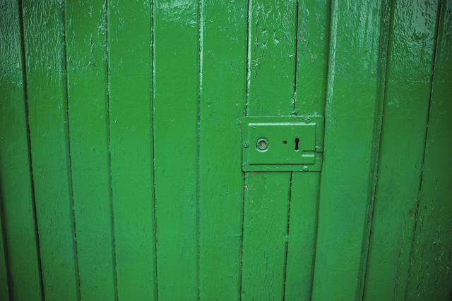 Vintage Green Wooden Door with Lock - Download Free Stock Photos Pikwizard.com