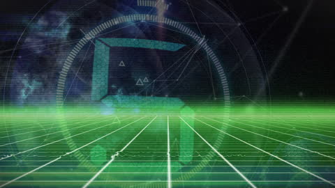 Futuristic Digital Connections with Countdown Overlay