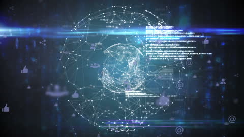 Futuristic Digital Globe with Data and Network Connections