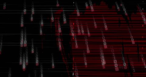 Abstract Binary Code Matrix with Red Lighting - Download Free Stock Images Pikwizard.com