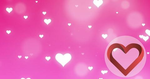 Floating White Hearts on Vivid Pink Background for Love Themes - Download Free Stock Images Pikwizard.com