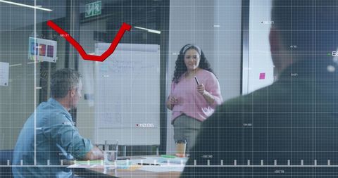 Businesswoman Presenting Data Analysis Technology Graphs Meeting - Download Free Stock Images Pikwizard.com