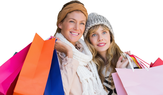 Smiling Women with Shopping Bags at the Mall Saved on Transparent Background - Download Free Stock Videos Pikwizard.com