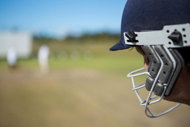 Close Up of Cricket Batsman on Sunny Day - Download Free Stock Photos Pikwizard.com