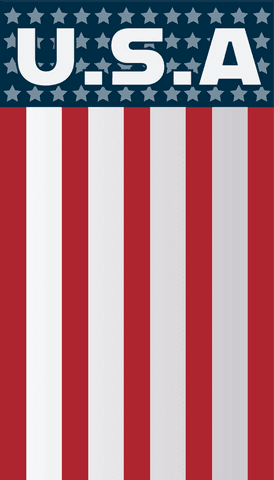 Transparent usa emblem with red white and blue stripes