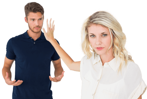 Disinterested Woman Turning Away from Talking Man Transparent Background - Download Free Stock Videos Pikwizard.com