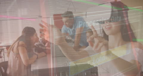 Digital Data Processing Team Collaboration Animation