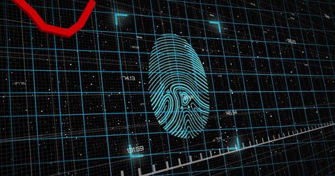 Futuristic Digital Fingerprint Scan on High-Tech Grid Interface - Download Free Stock Images Pikwizard.com
